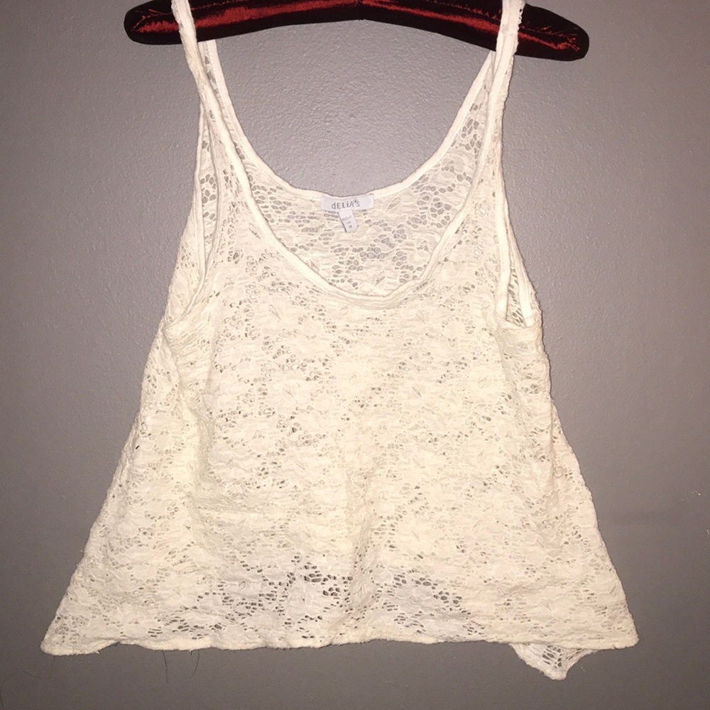White lace tank top